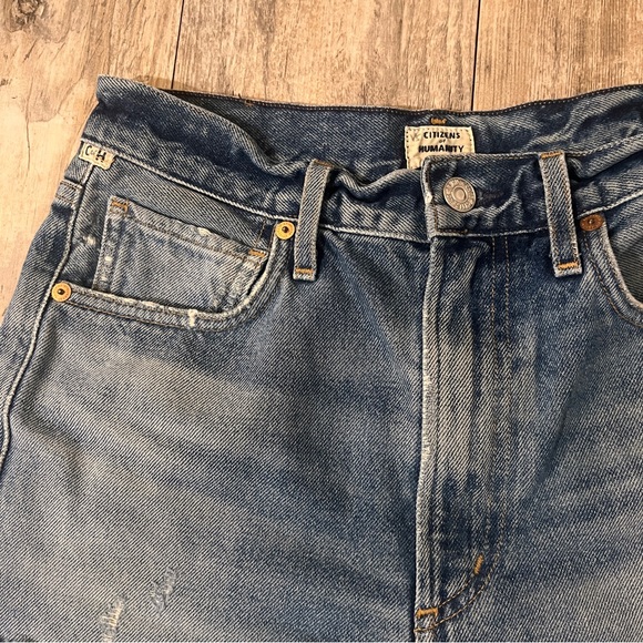 Women's Citizens of Humanity Shorts High Rise Slim Straight Raw Hem Size-26 - Picture 3 of 10